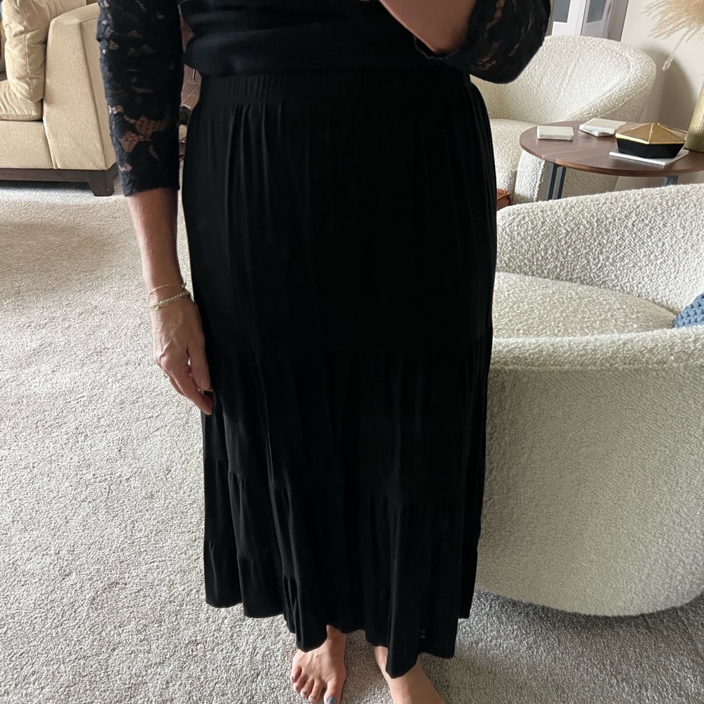 Black Tiered Maxi Skirt - philosophy